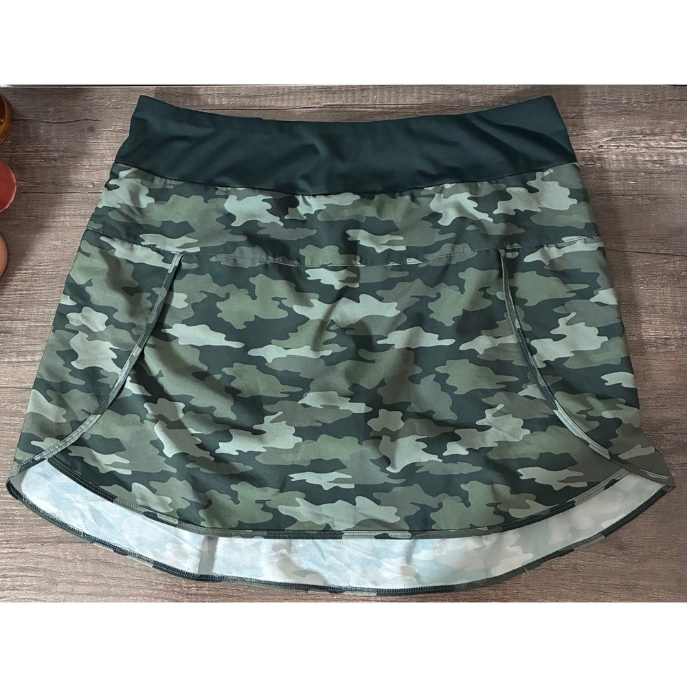 Kyodan Outdoor Green Camo Athletic Skort Womens Large Golf Tennis FLAW